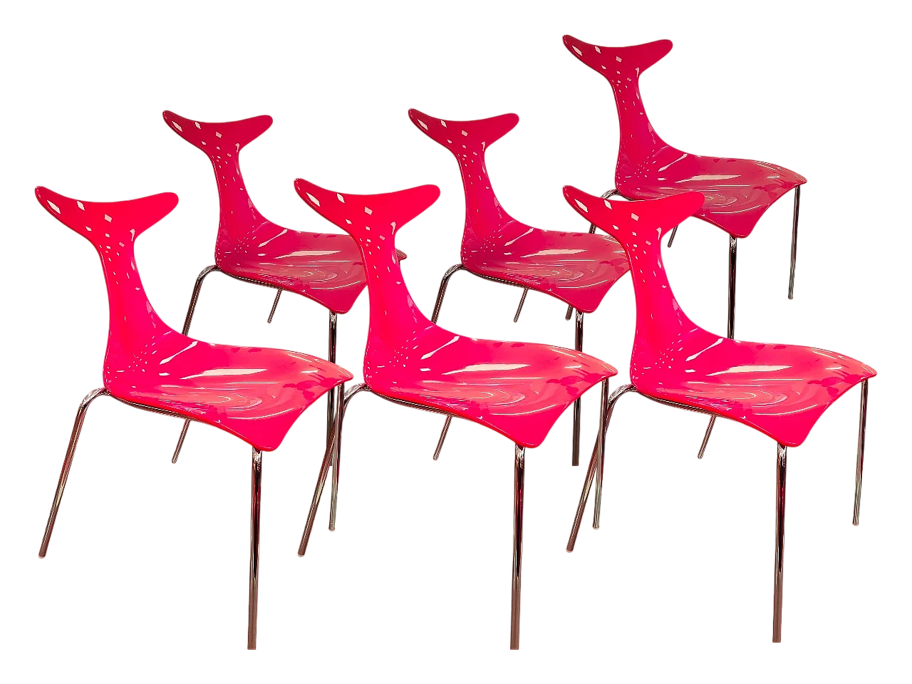 6 Delfy chairs by Gino Carollo for Ciacci Krety, 1990s 14