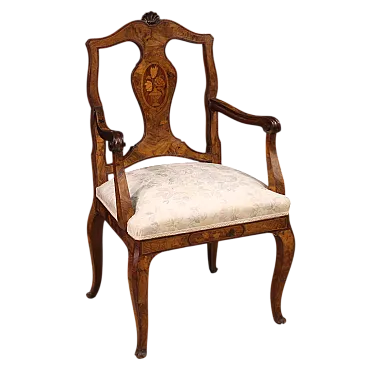 Inlaid armchair, mid-20th century