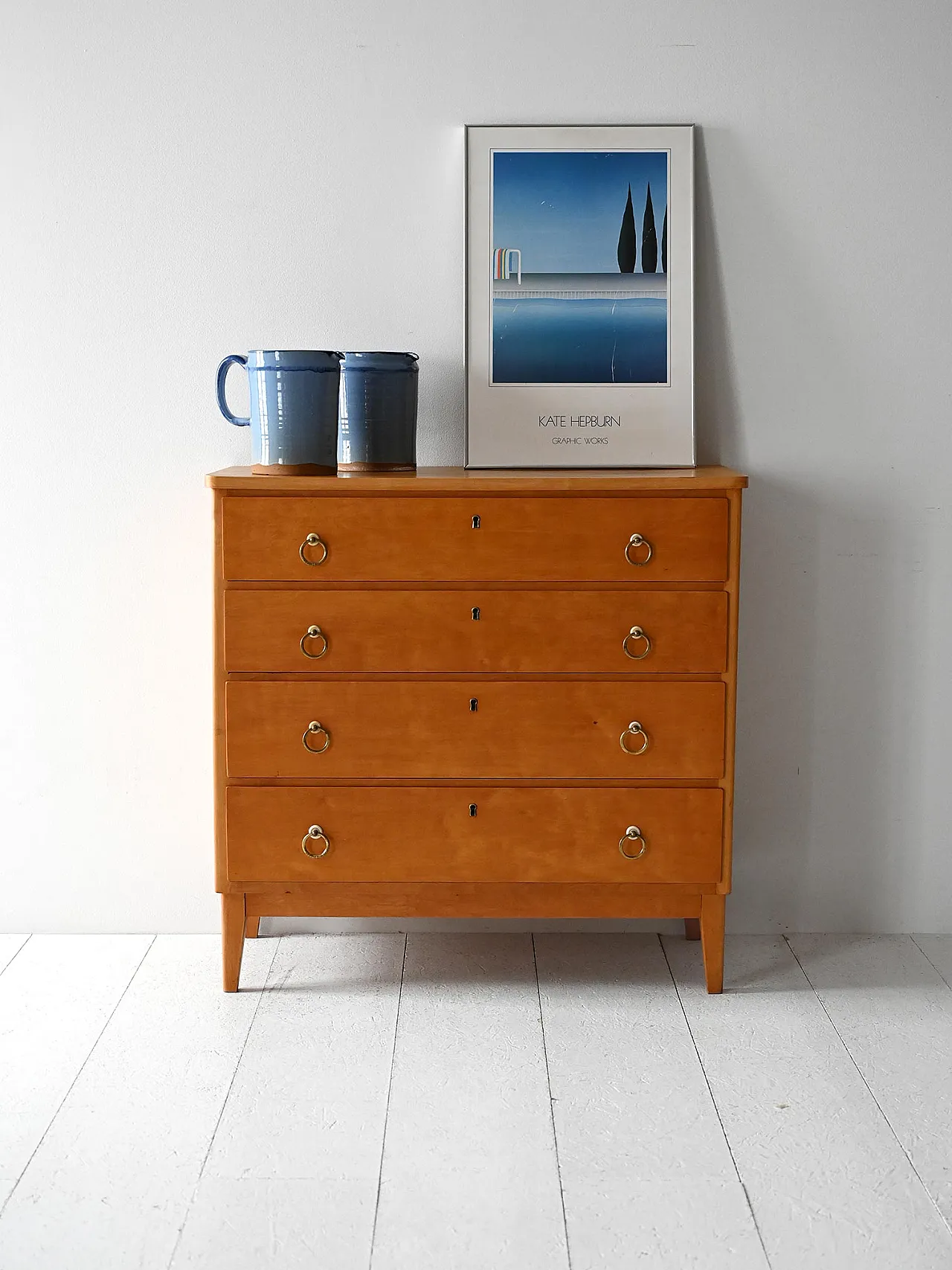 Scandinavian birch root chest of drawers, 1950s 1