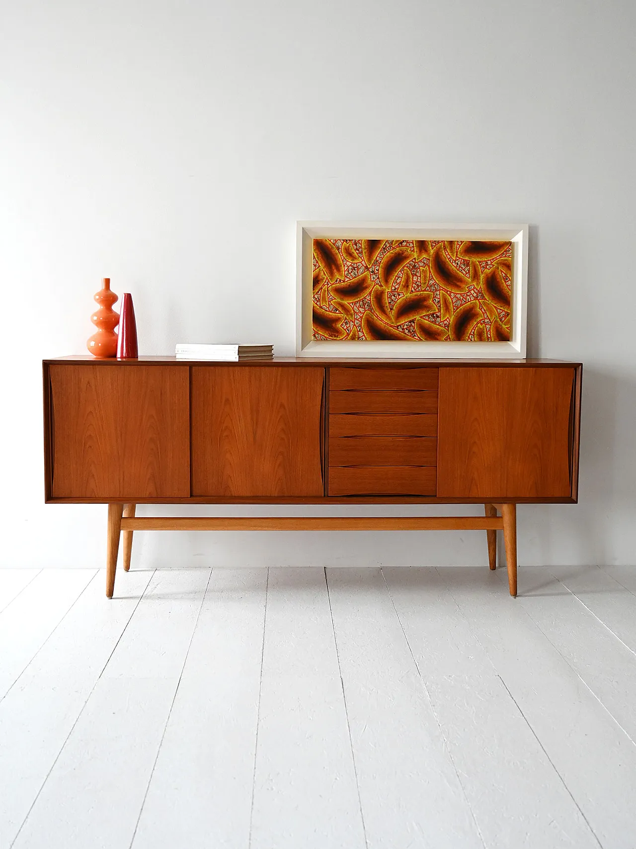 Sideboard scandinavo in teak, anni '60 1