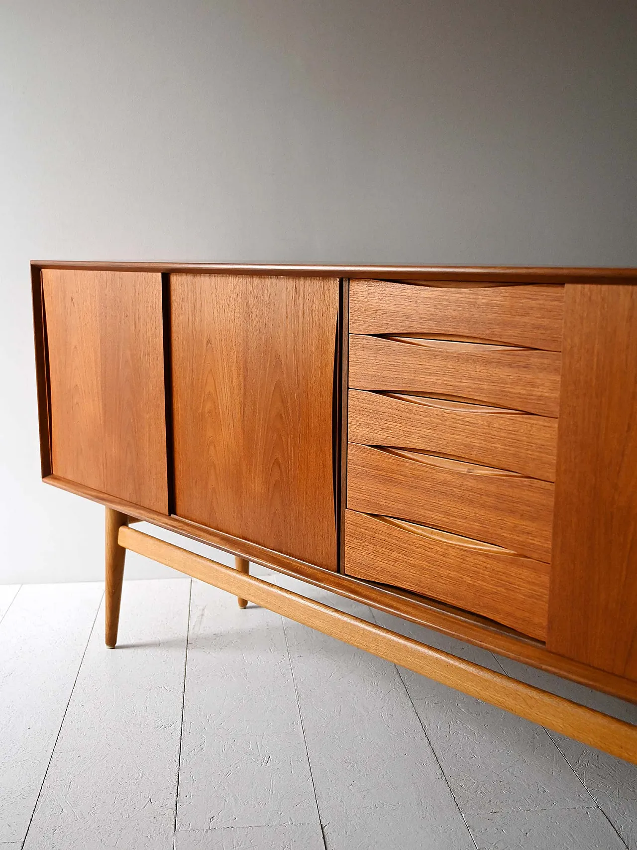 Sideboard scandinavo in teak, anni '60 12