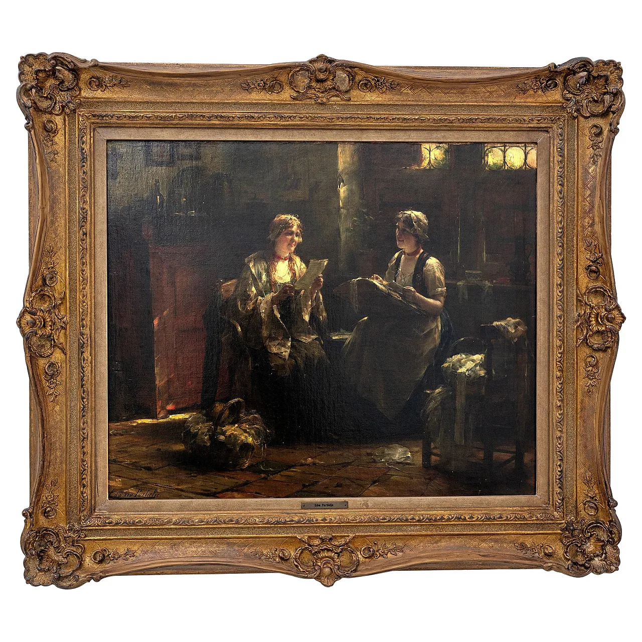 The Letter of Edward Portielje, oil on canvas, 19th century 1