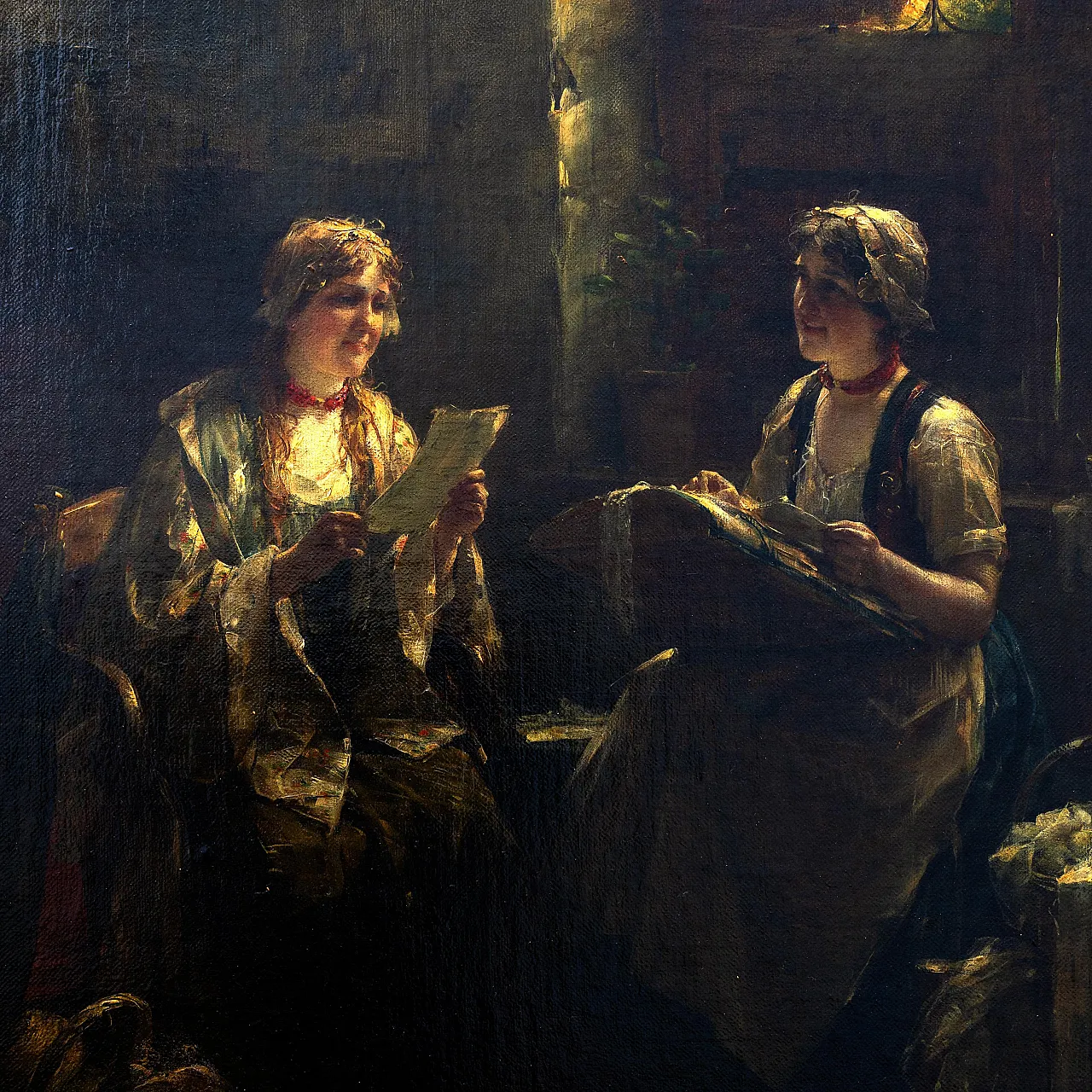 The Letter of Edward Portielje, oil on canvas, 19th century 3