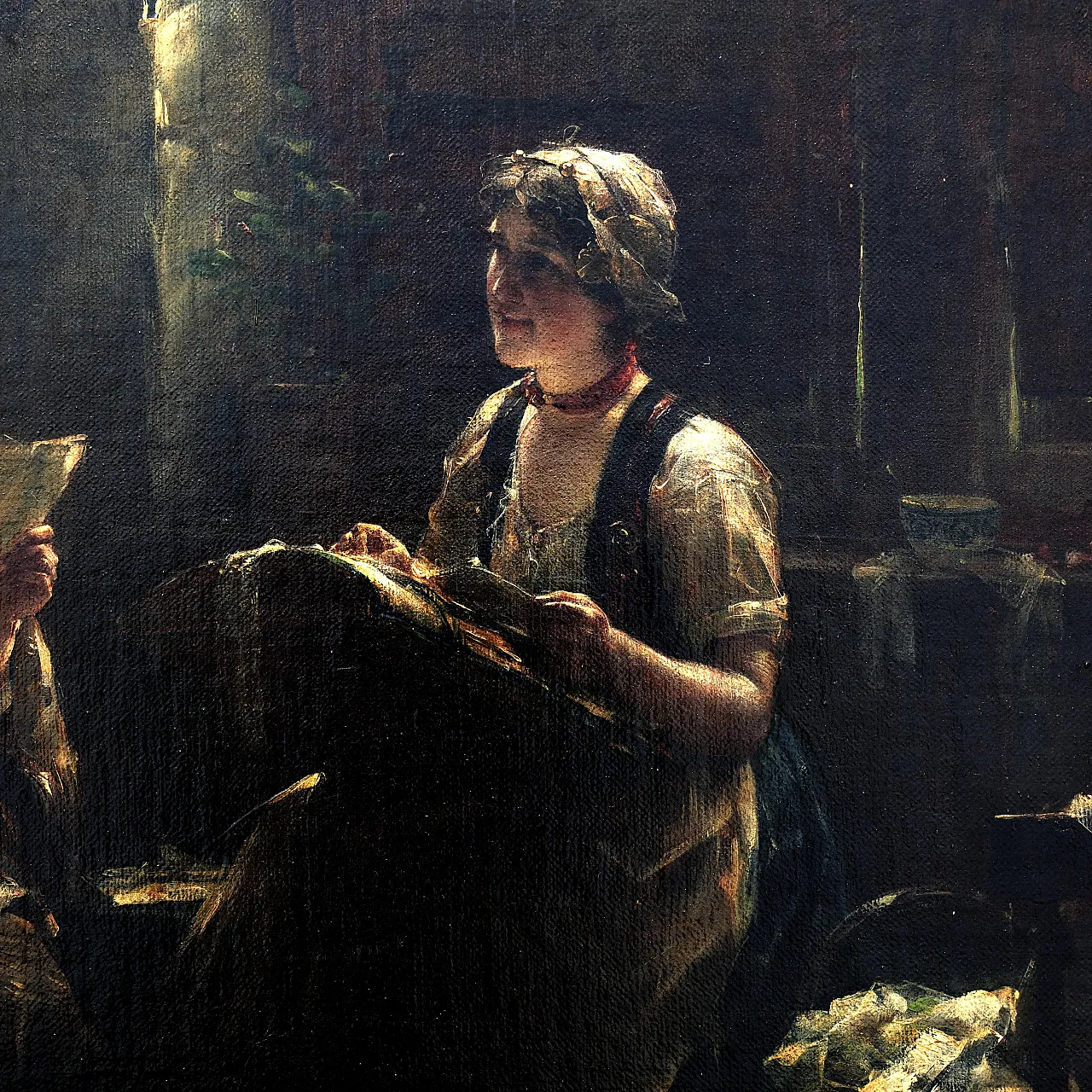 The Letter of Edward Portielje, oil on canvas, 19th century 4