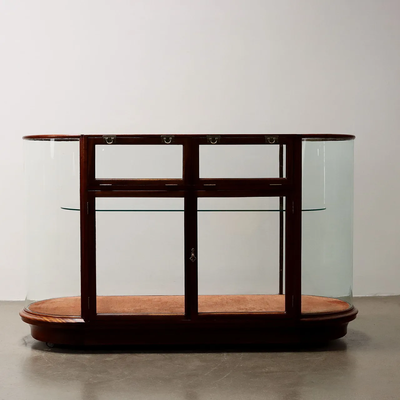 Glass display Cabinet in Oak with Glass shelves, Italy 1950s 6