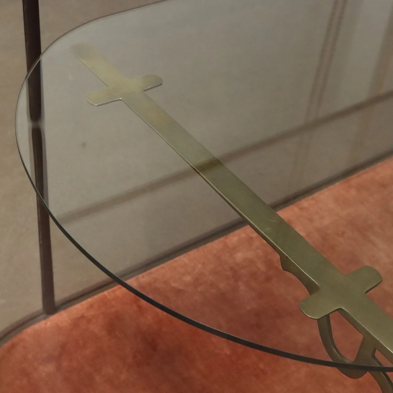 Glass display Cabinet in Oak with Glass shelves, Italy 1950s 9