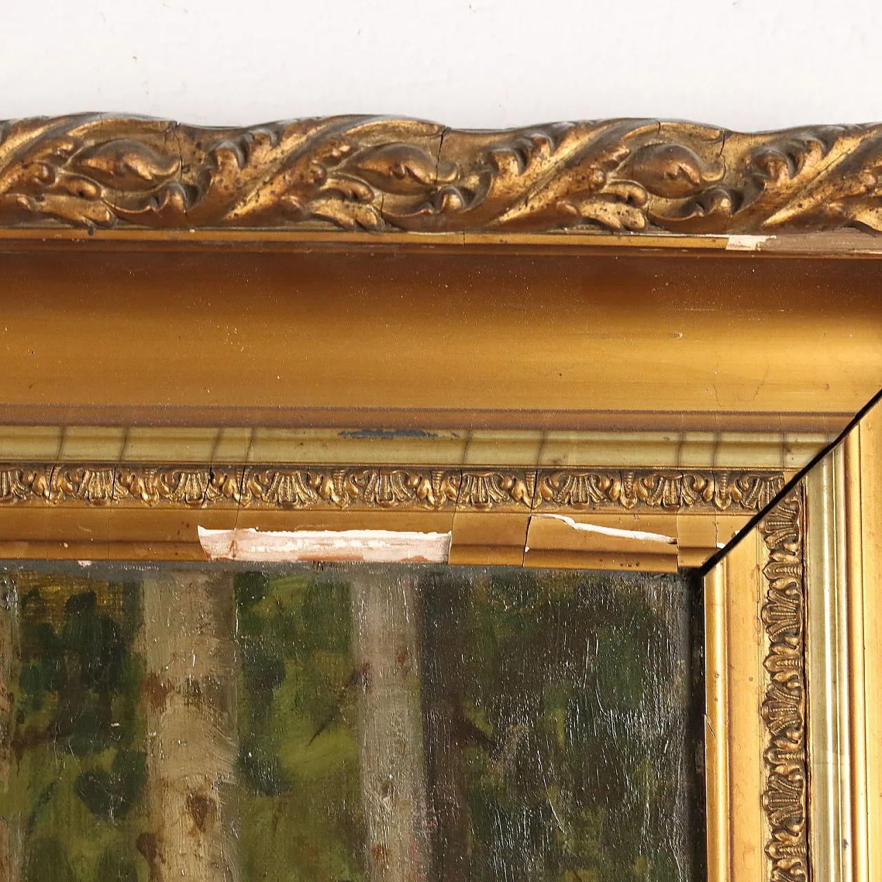 Bertolotti, paesaggio boschivo, dipinto a olio su tela 9