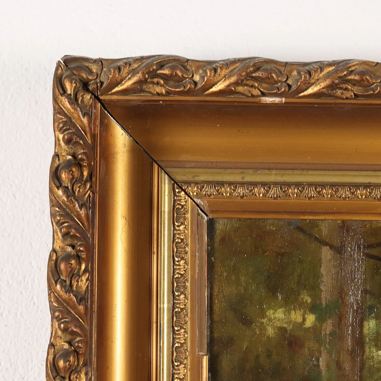 Bertolotti, paesaggio boschivo, dipinto a olio su tela 10