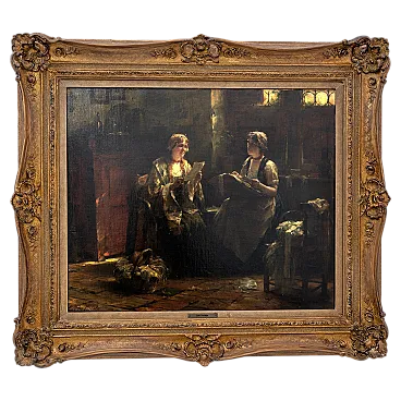 The Letter of Edward Portielje, oil on canvas, 19th century