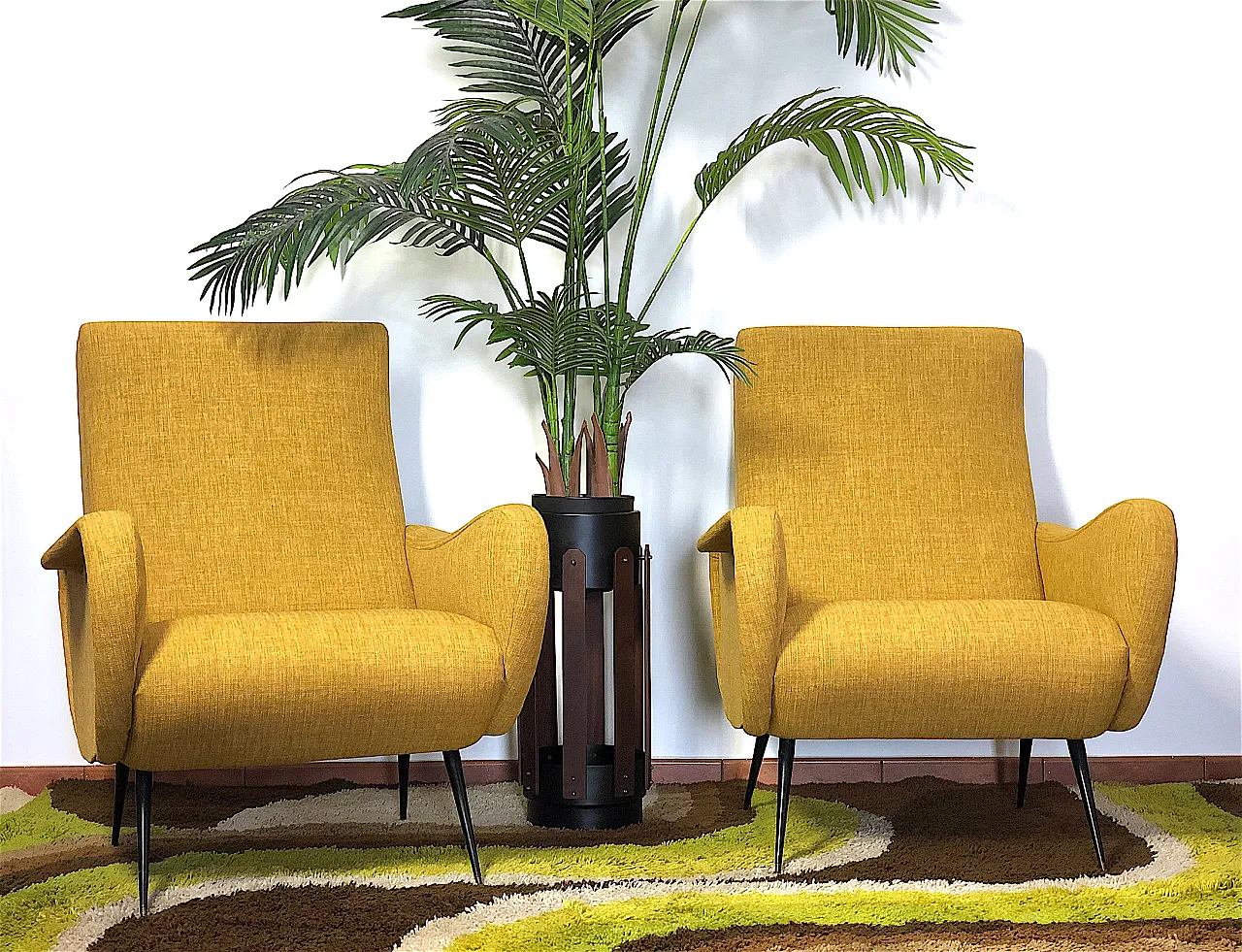 Coppia di Poltrone style Zanuso Lady  yellow, anni '50 1