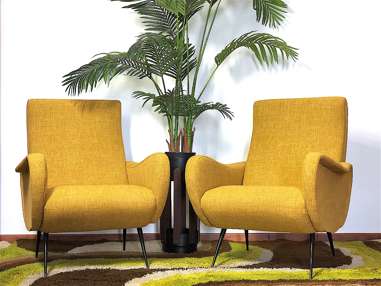 Coppia di Poltrone style Zanuso Lady  yellow, anni '50 2