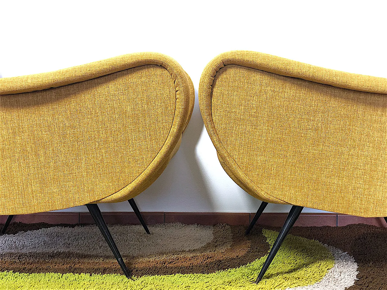 Coppia di Poltrone style Zanuso Lady  yellow, anni '50 12