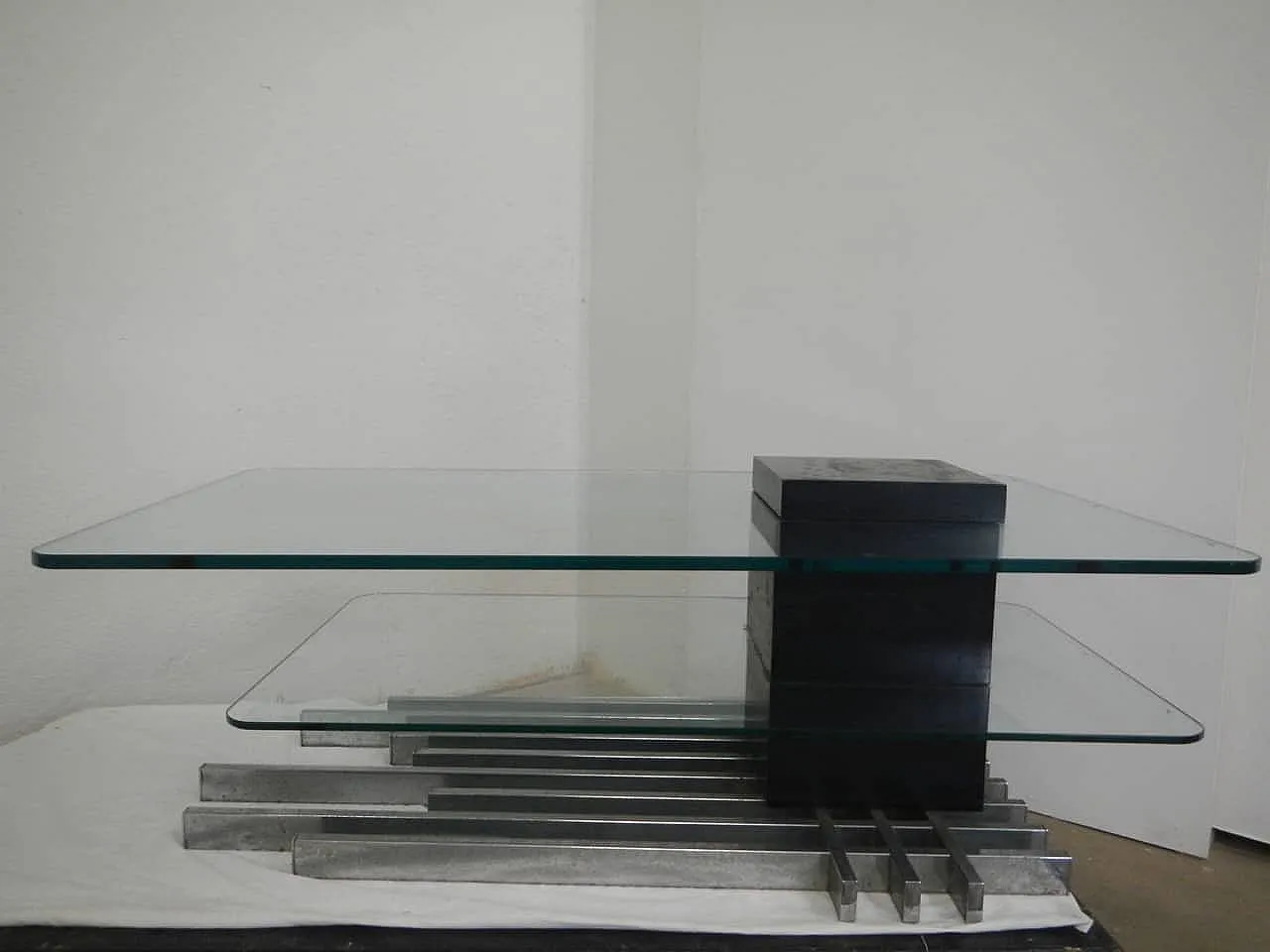 Tavolino con vetro temperato Stile Dassi 1960 1