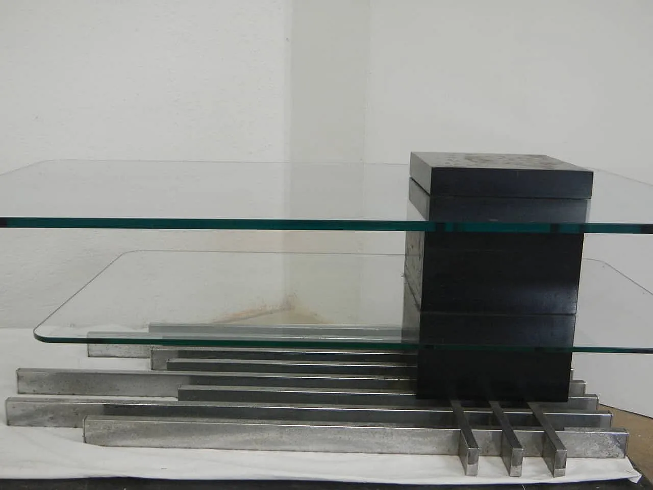 Tavolino con vetro temperato Stile Dassi 1960 10