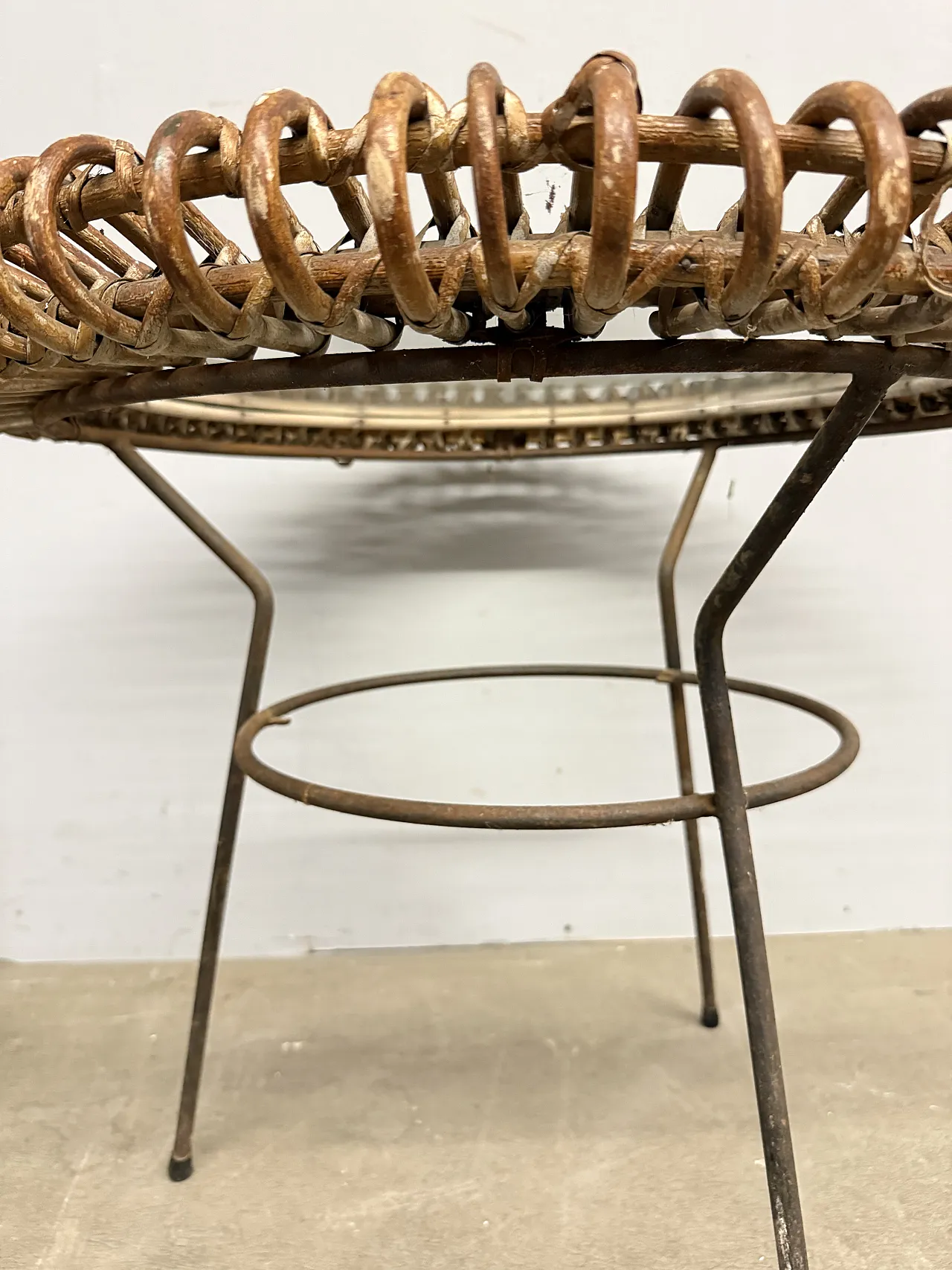 Tavolino da salotto Bonacina in bamboo e ferro, anni '50 7