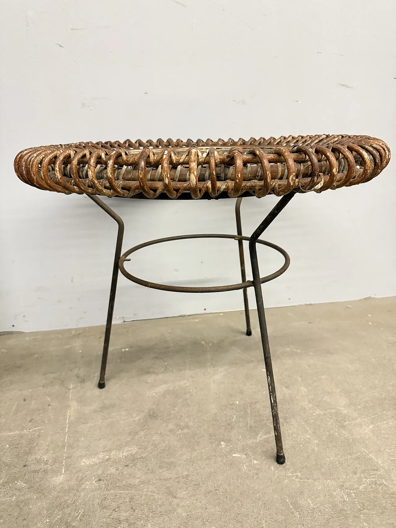 Tavolino da salotto Bonacina in bamboo e ferro, anni '50 8