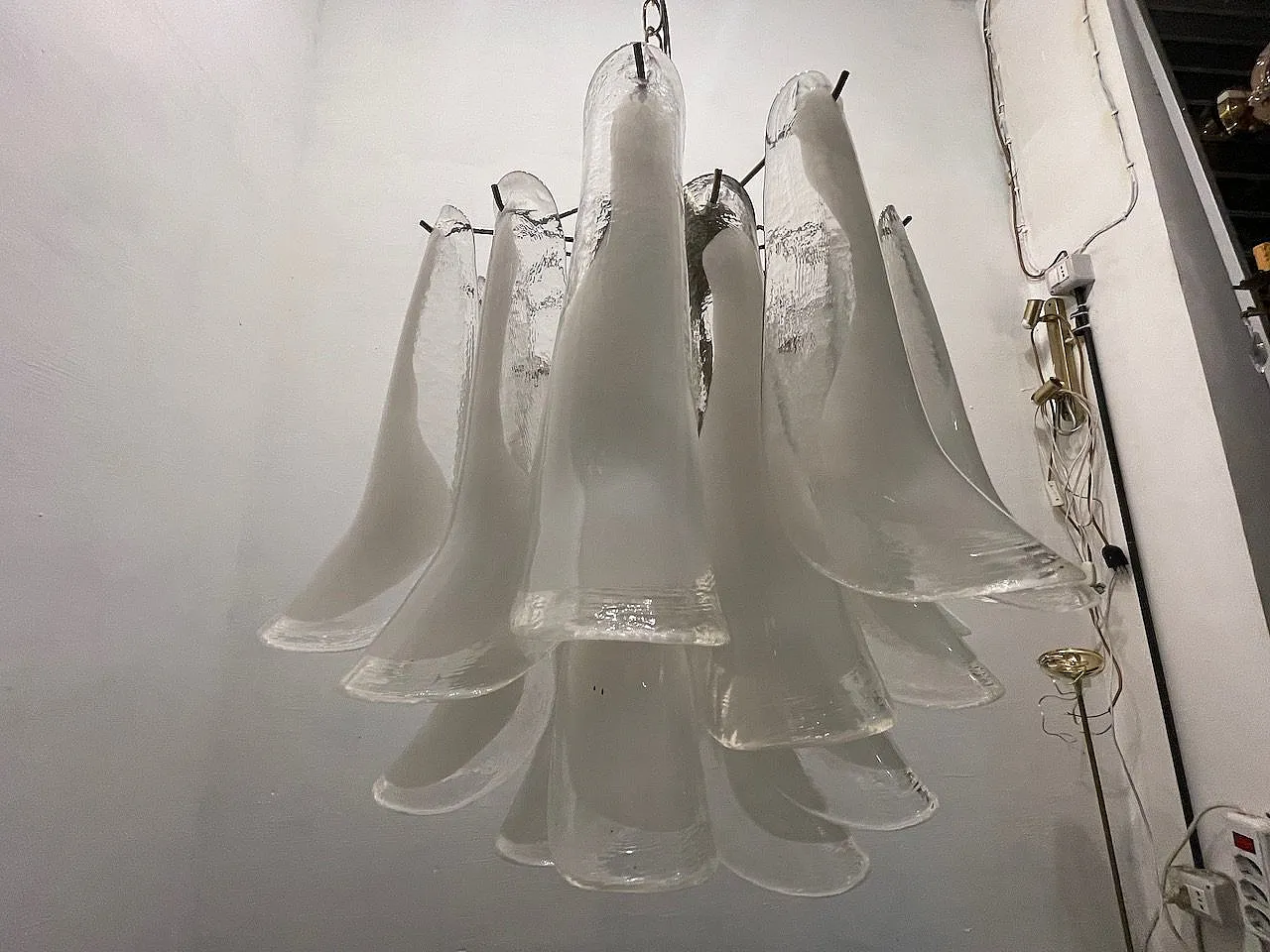 Vintage Murano Glass Petal Chandelier, Italy, 1970s 3