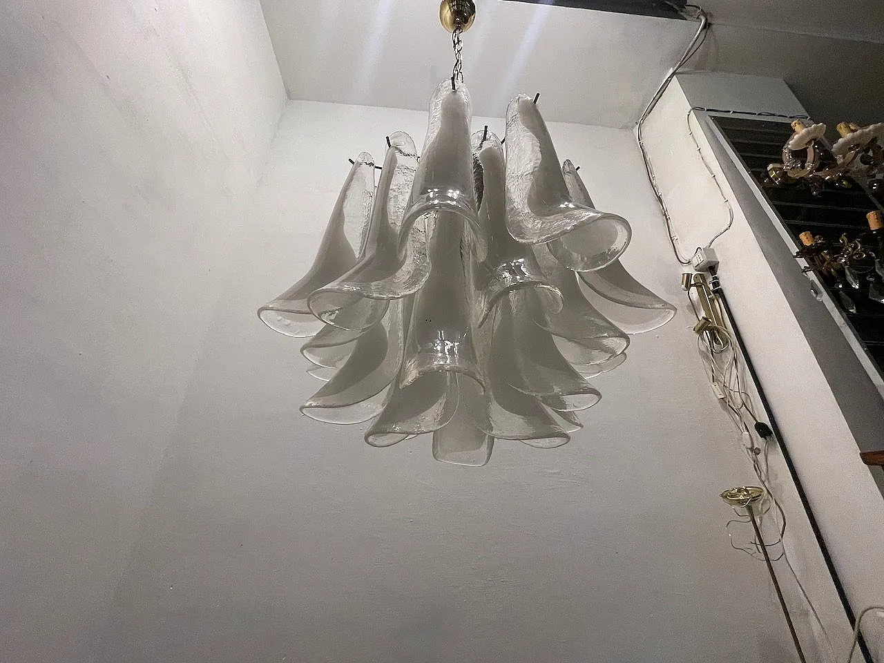 Vintage Murano Glass Petal Chandelier, Italy, 1970s 4