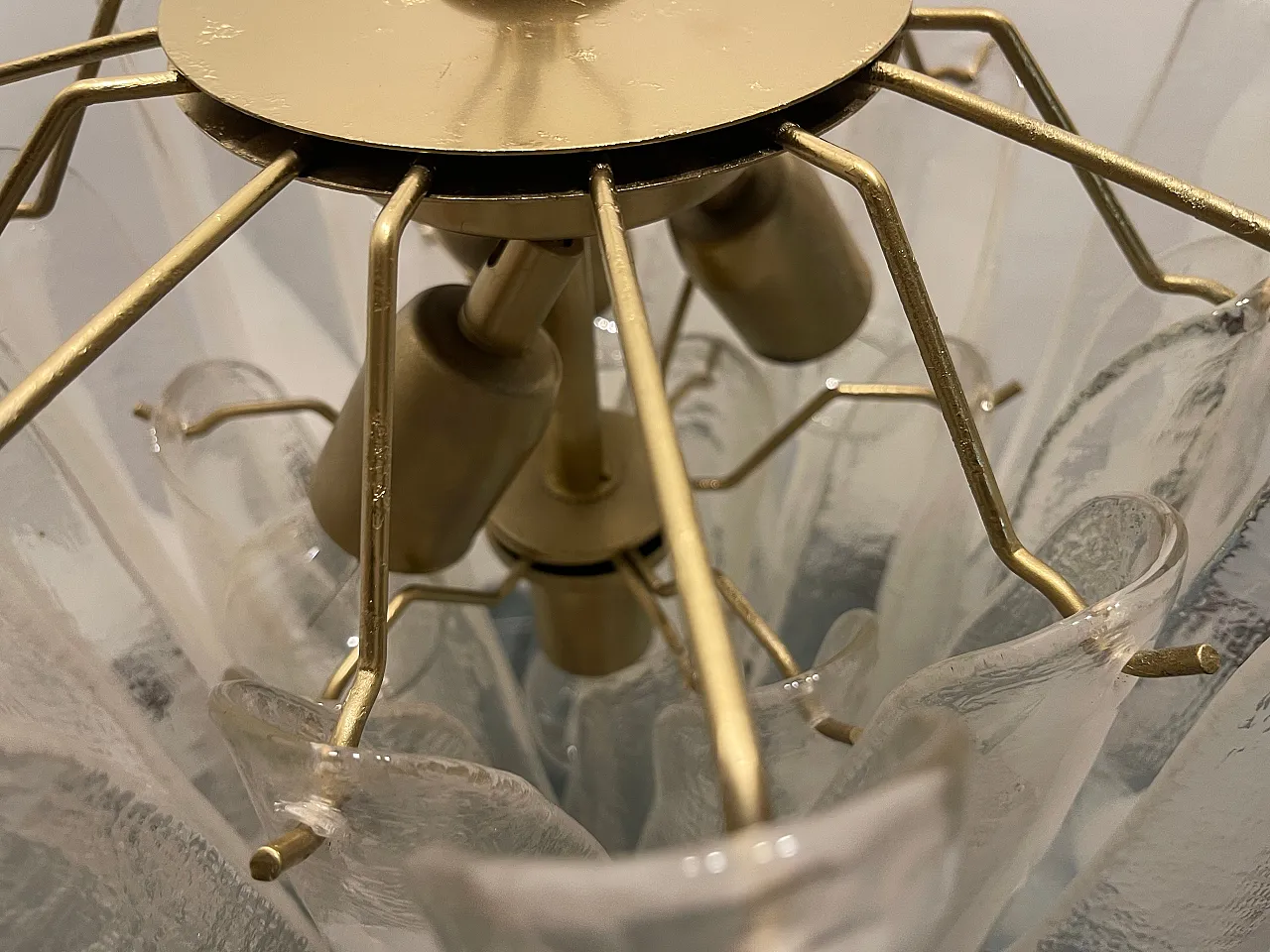 Vintage Murano Glass Petal Chandelier, Italy, 1970s 10