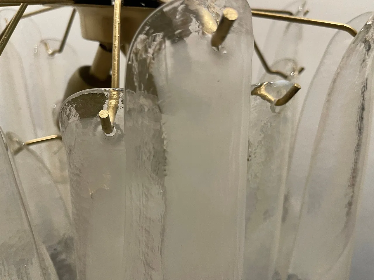 Vintage Murano Glass Petal Chandelier, Italy, 1970s 11