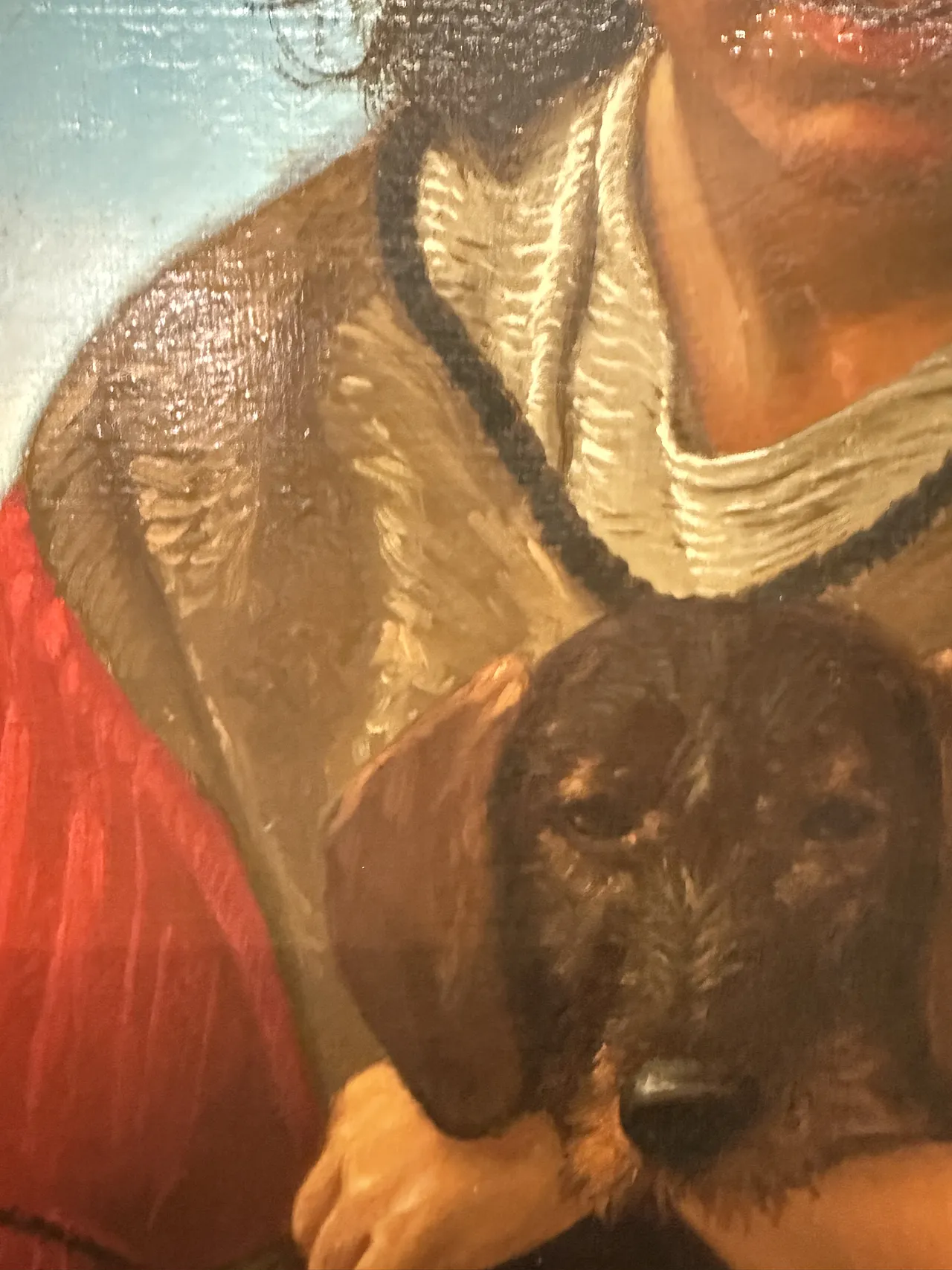 Olio su tela, ragazza e cagnolino di Giancarlo Pignataro, 1987 5