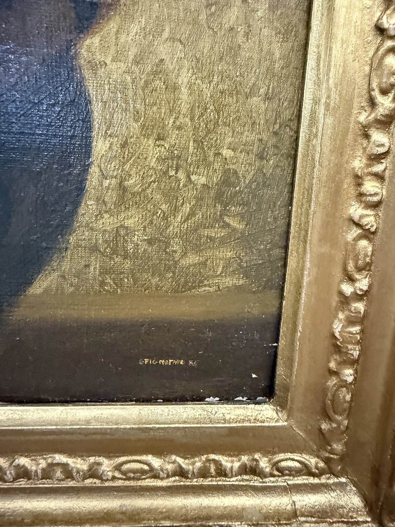 Olio su tela, ragazza e cagnolino di Giancarlo Pignataro, 1987 8