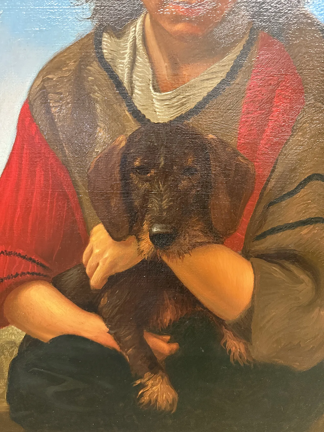 Olio su tela, ragazza e cagnolino di Giancarlo Pignataro, 1987 12