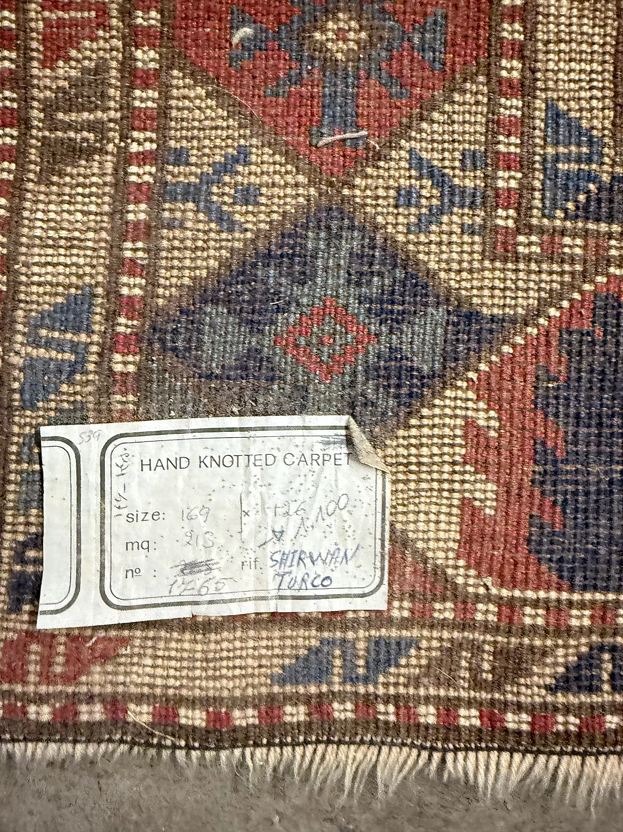 Tappeto turco  lana a motivi geometrici, '800 2