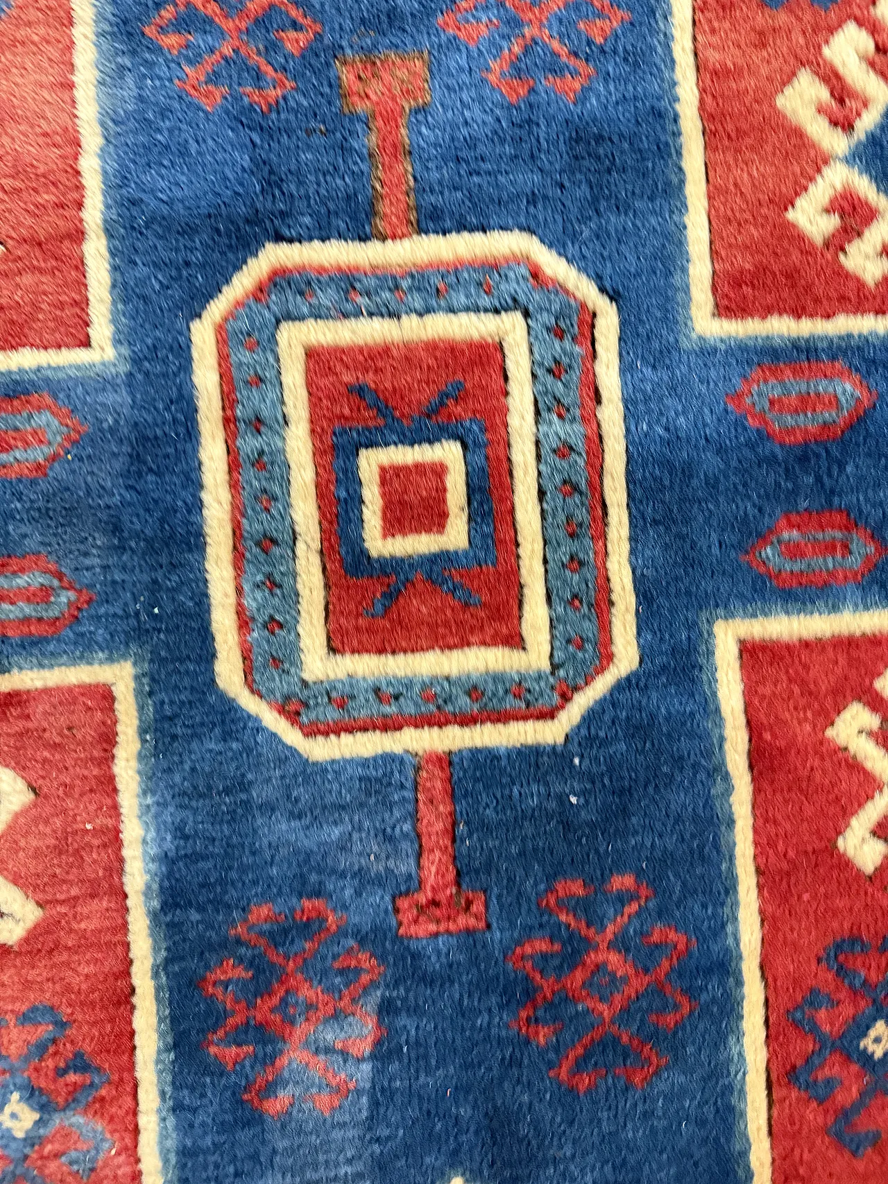 Tappeto turco  lana a motivi geometrici, '800 8