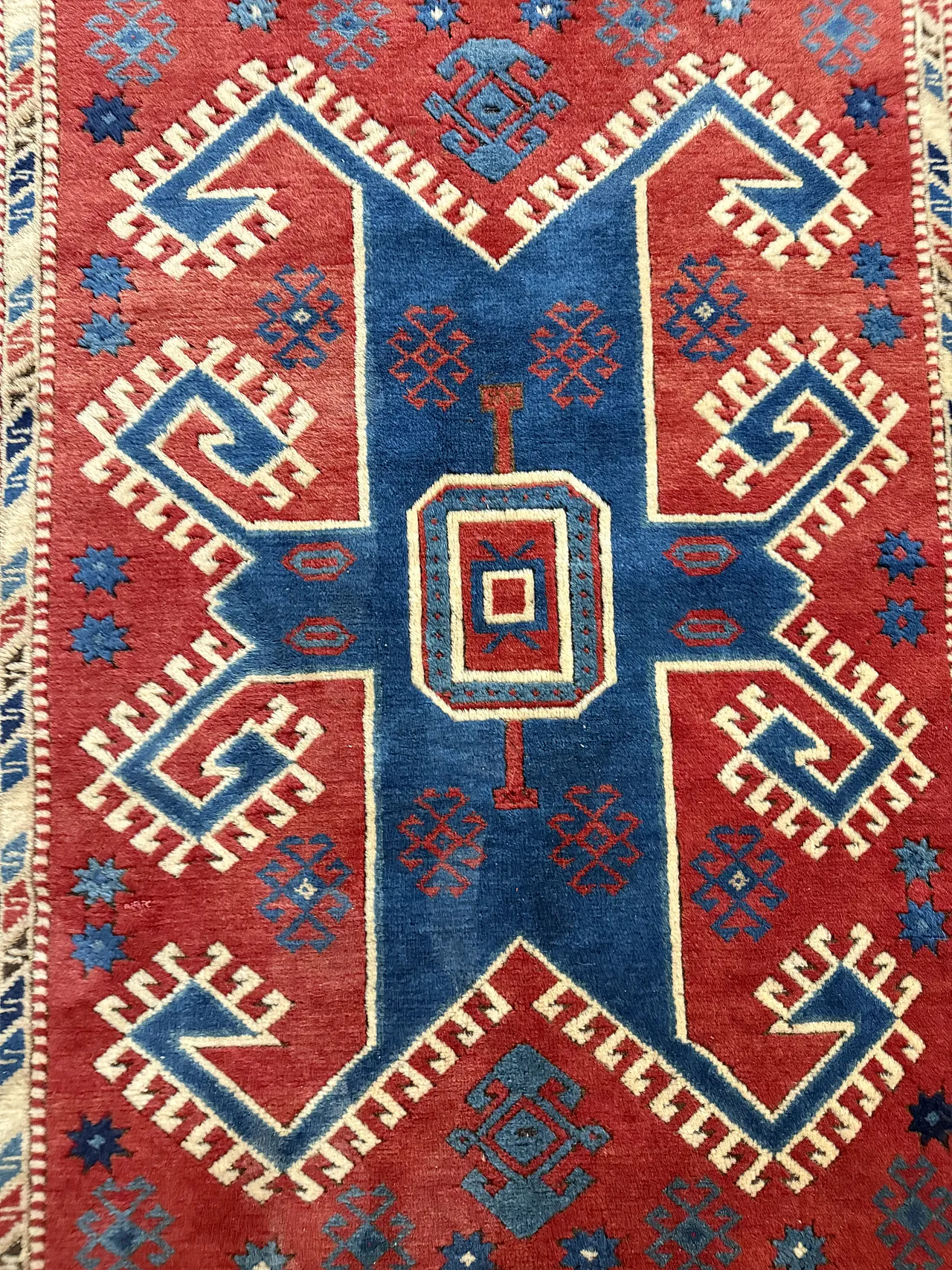 Tappeto turco  lana a motivi geometrici, '800 10