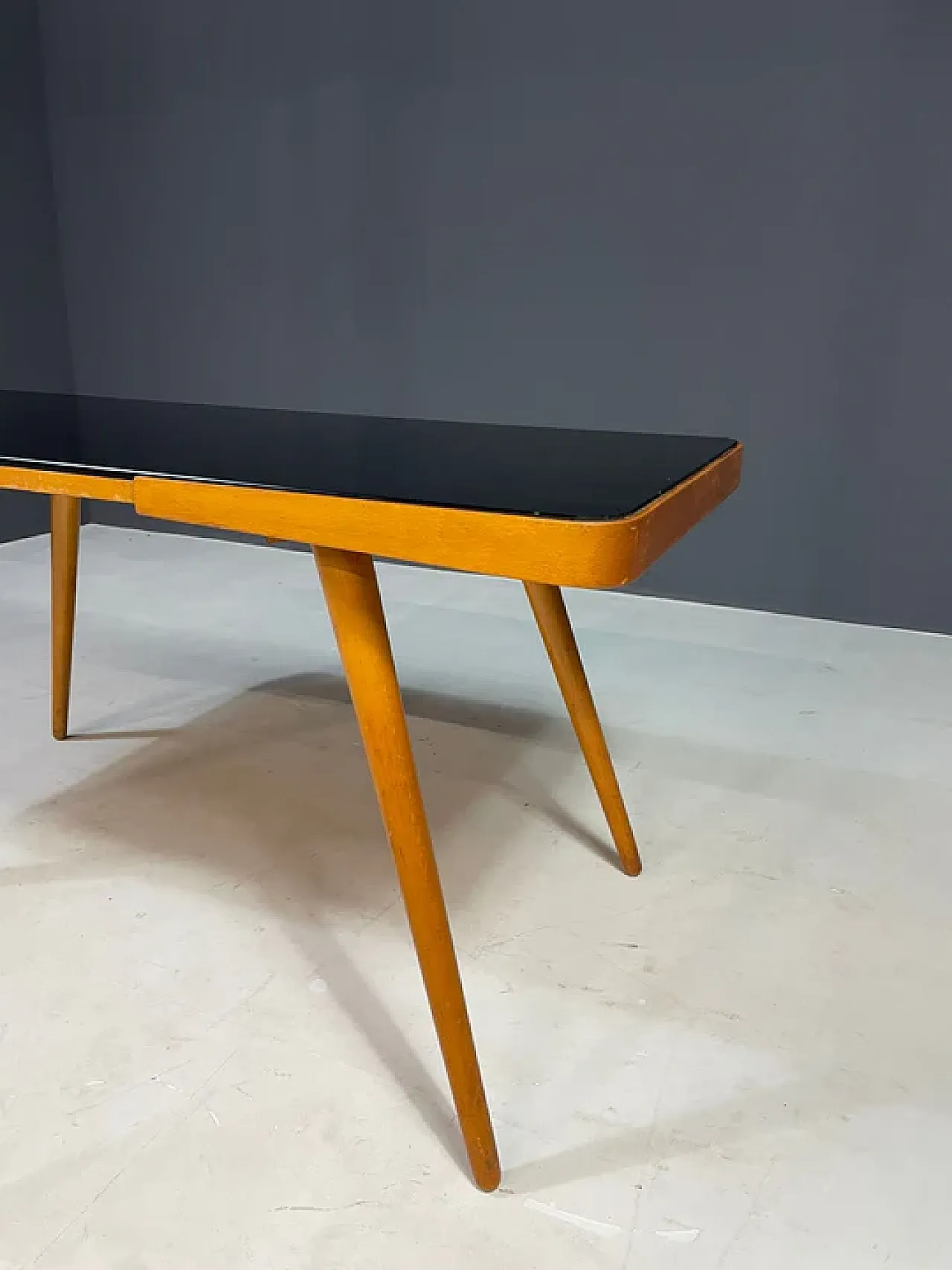 Coffee table with opaxite glass top by Interiér Praha, 1960s 2