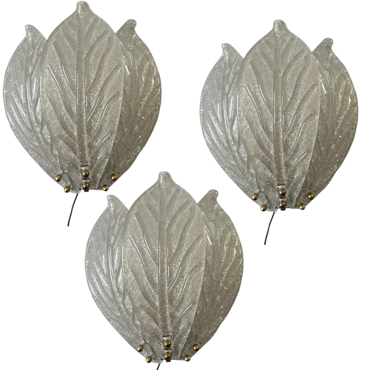 3 Murano glass sconces, 1970s 7