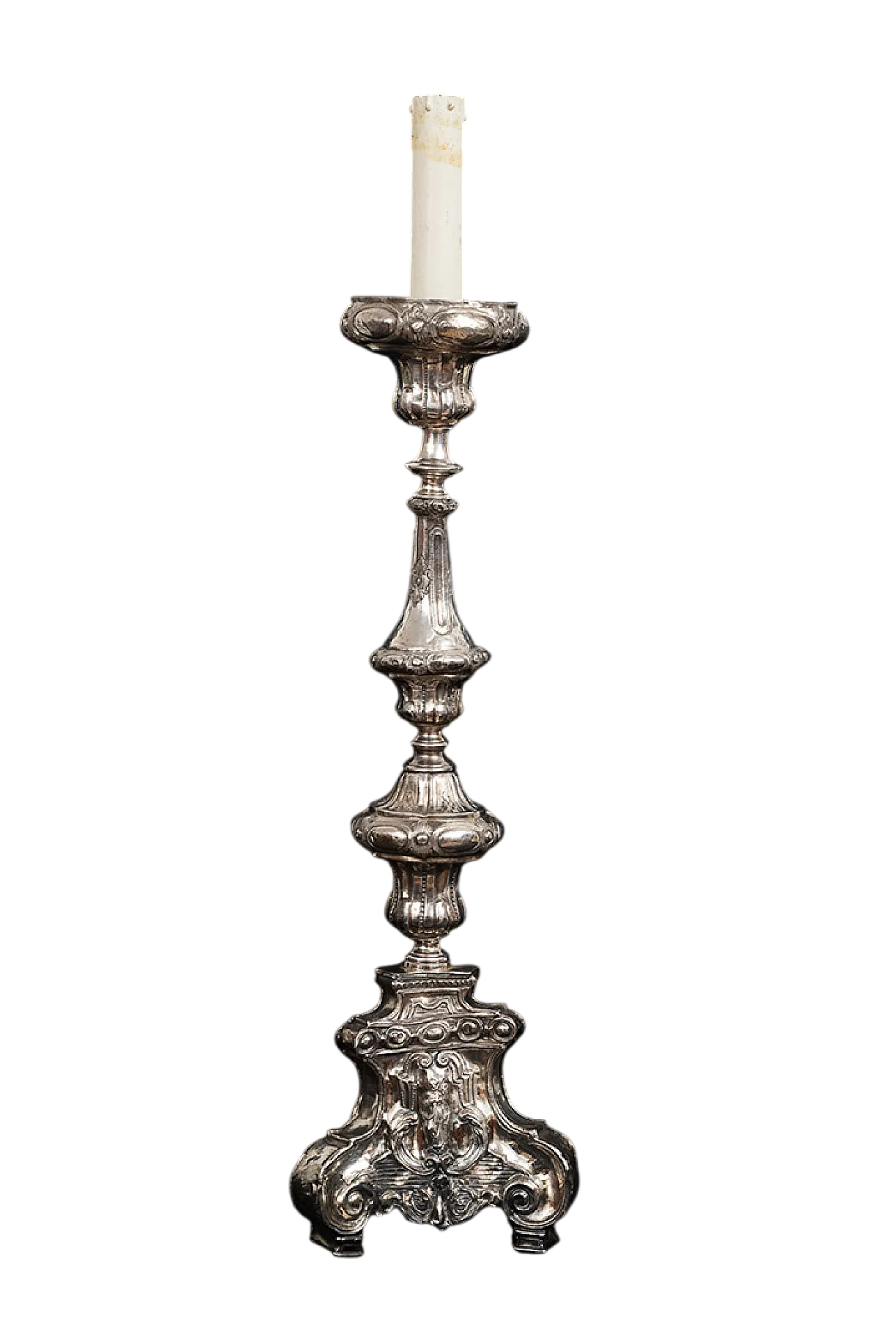 Silver-plated bronze candelabrum, late 18th century 6