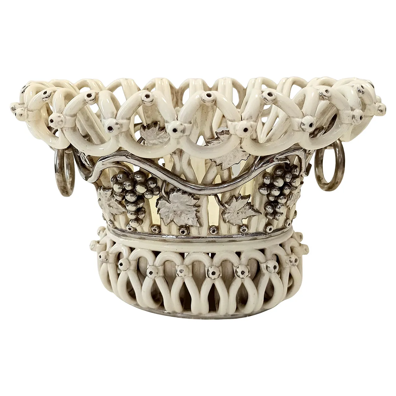 Fruttiera o centrotavola in ceramica di Charles de Boissimon, Francia 1