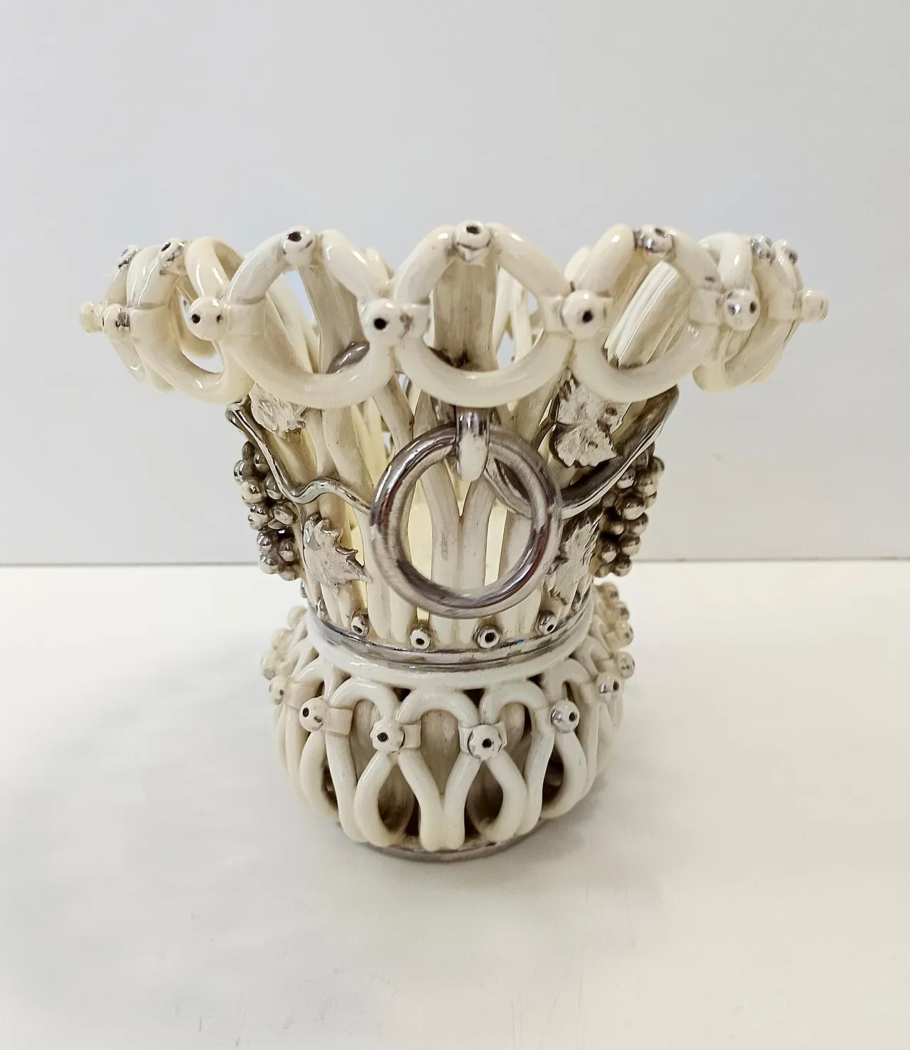 Fruttiera o centrotavola in ceramica di Charles de Boissimon, Francia 4