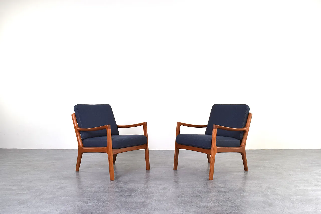 Mid-Century teak armchairs by Ole Wanscher for France & Son, 1950 1