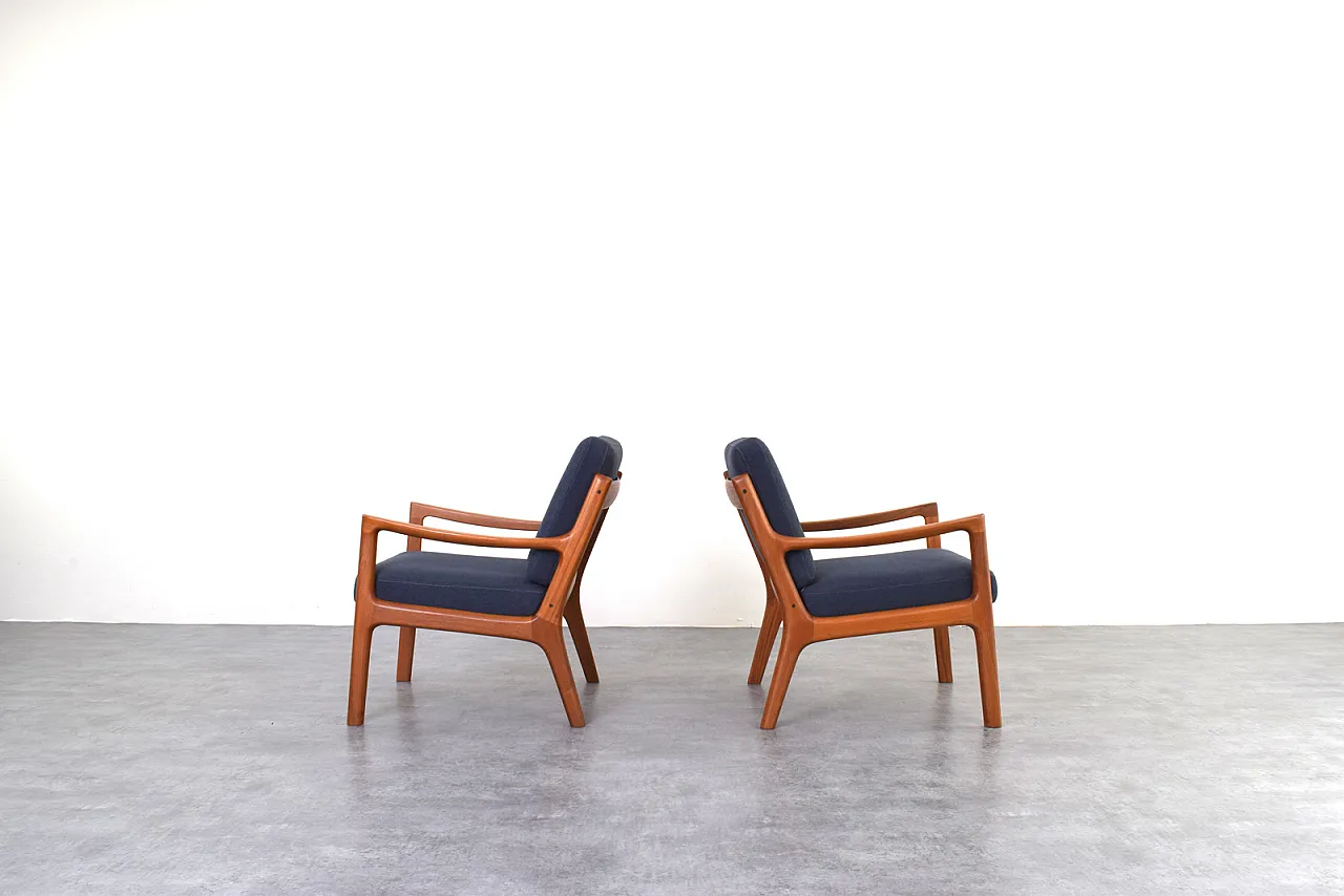 Mid-Century teak armchairs by Ole Wanscher for France & Son, 1950 3