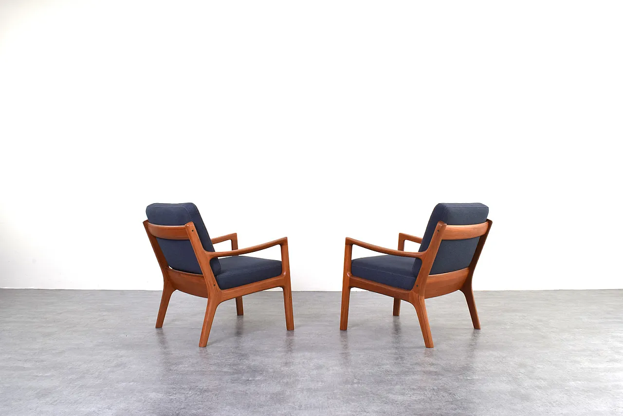 Mid-Century teak armchairs by Ole Wanscher for France & Son, 1950 4