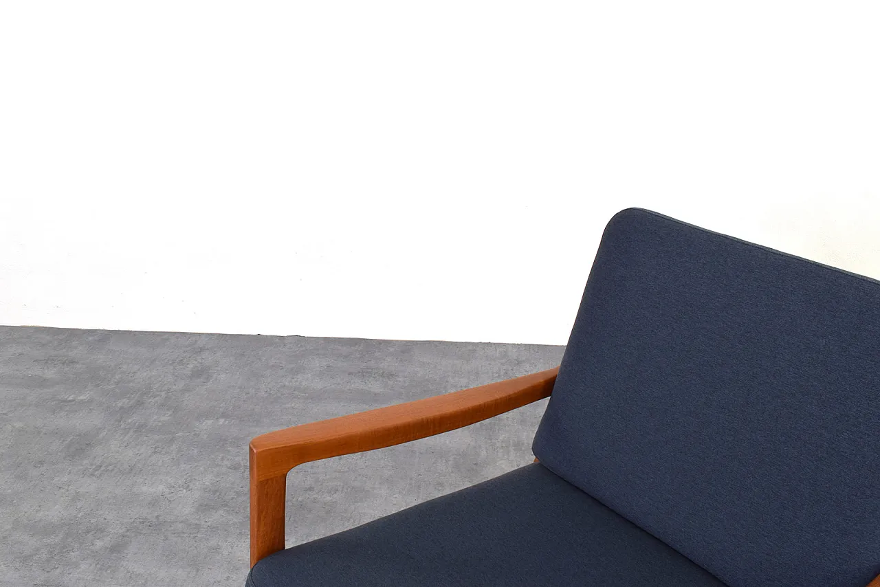 Mid-Century teak armchairs by Ole Wanscher for France & Son, 1950 12