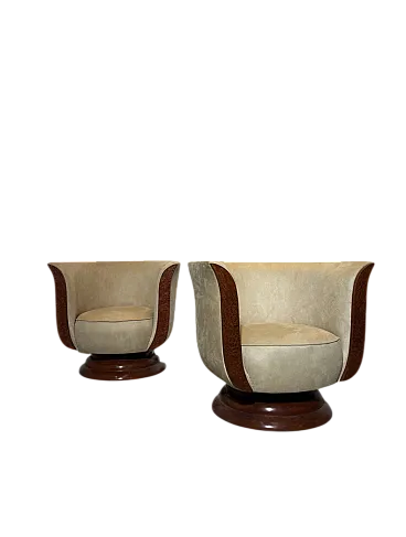 Pair of Hotel Le Malandre Art Deco Tulip Chairs, 1930s