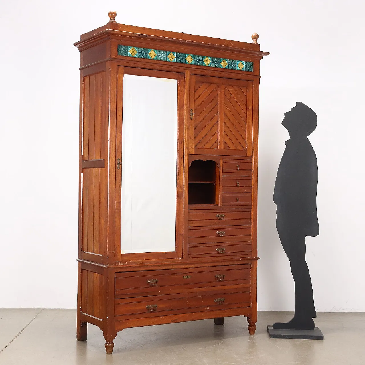 Armadio a cassetti in mogano, fine '800 2