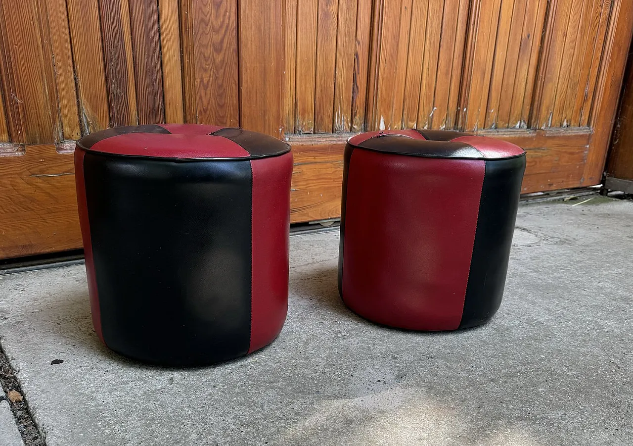 Coppia di poggiapiedi Mid-Century, anni '50 4