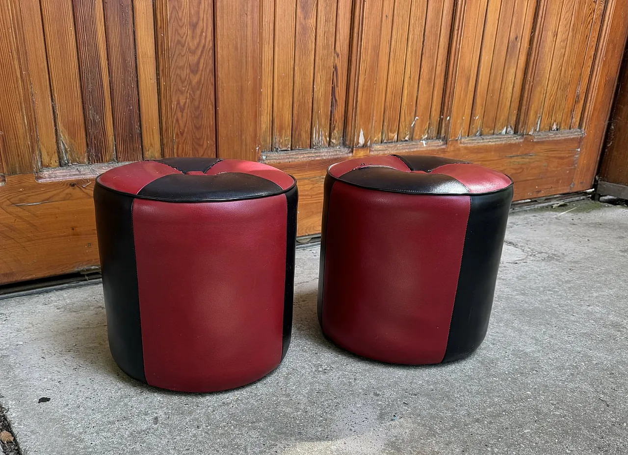 Coppia di poggiapiedi Mid-Century, anni '50 5