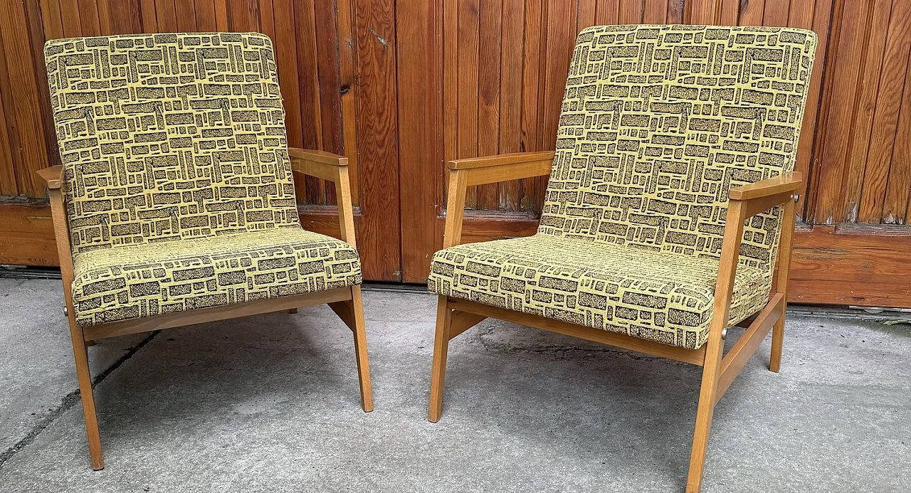 Pair of Mid-Century armchairs Györgyi, 1960s 1