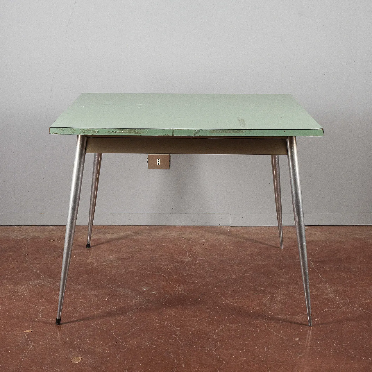 Square table with green top, 1960s 1