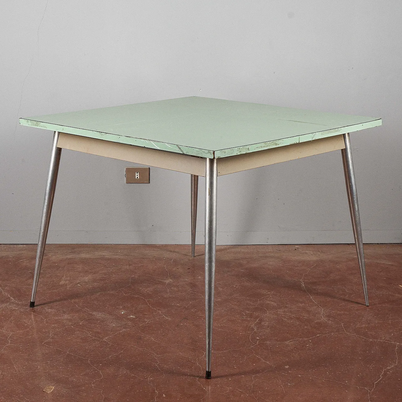 Square table with green top, 1960s 3