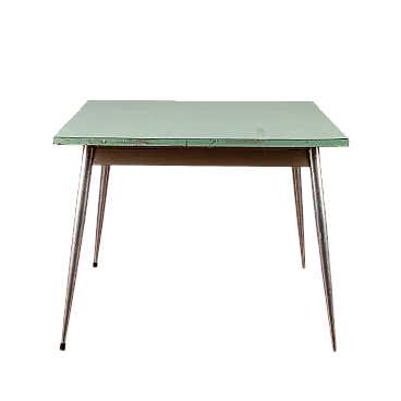Square table with green top, 1960s