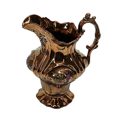 Gilded ceramic lustre jug, 19th century