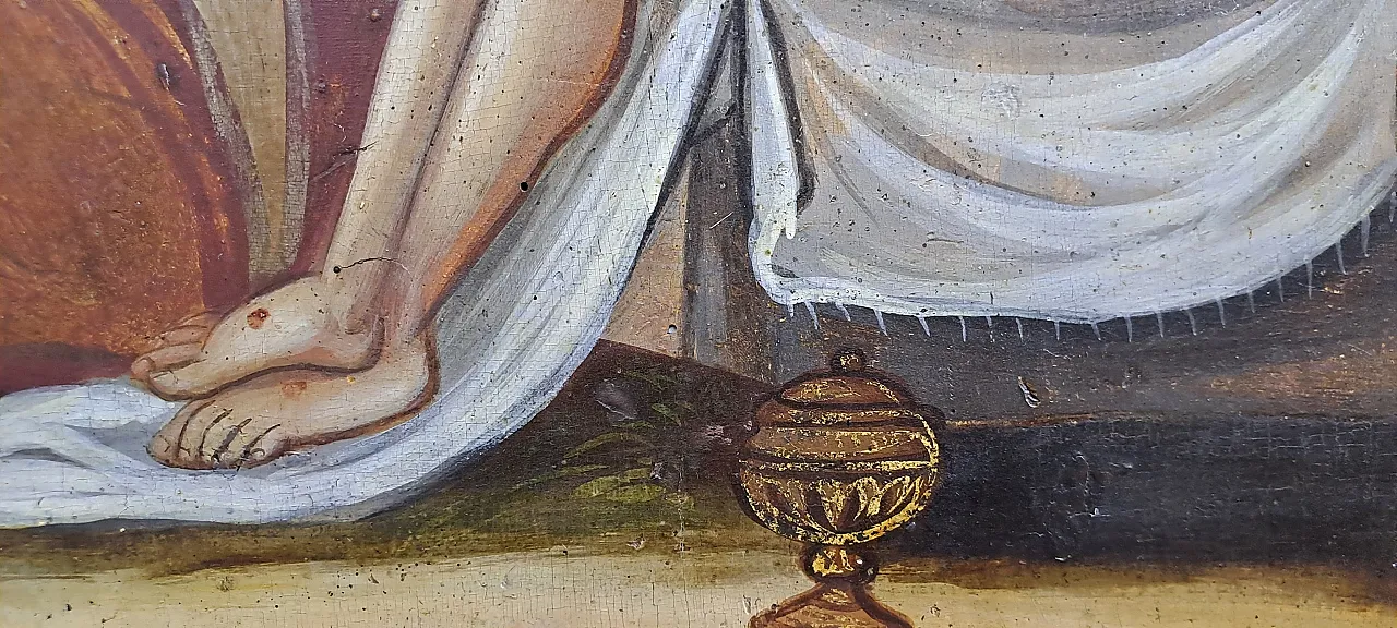 Deposition of Christ tempera on table, 17th century 6