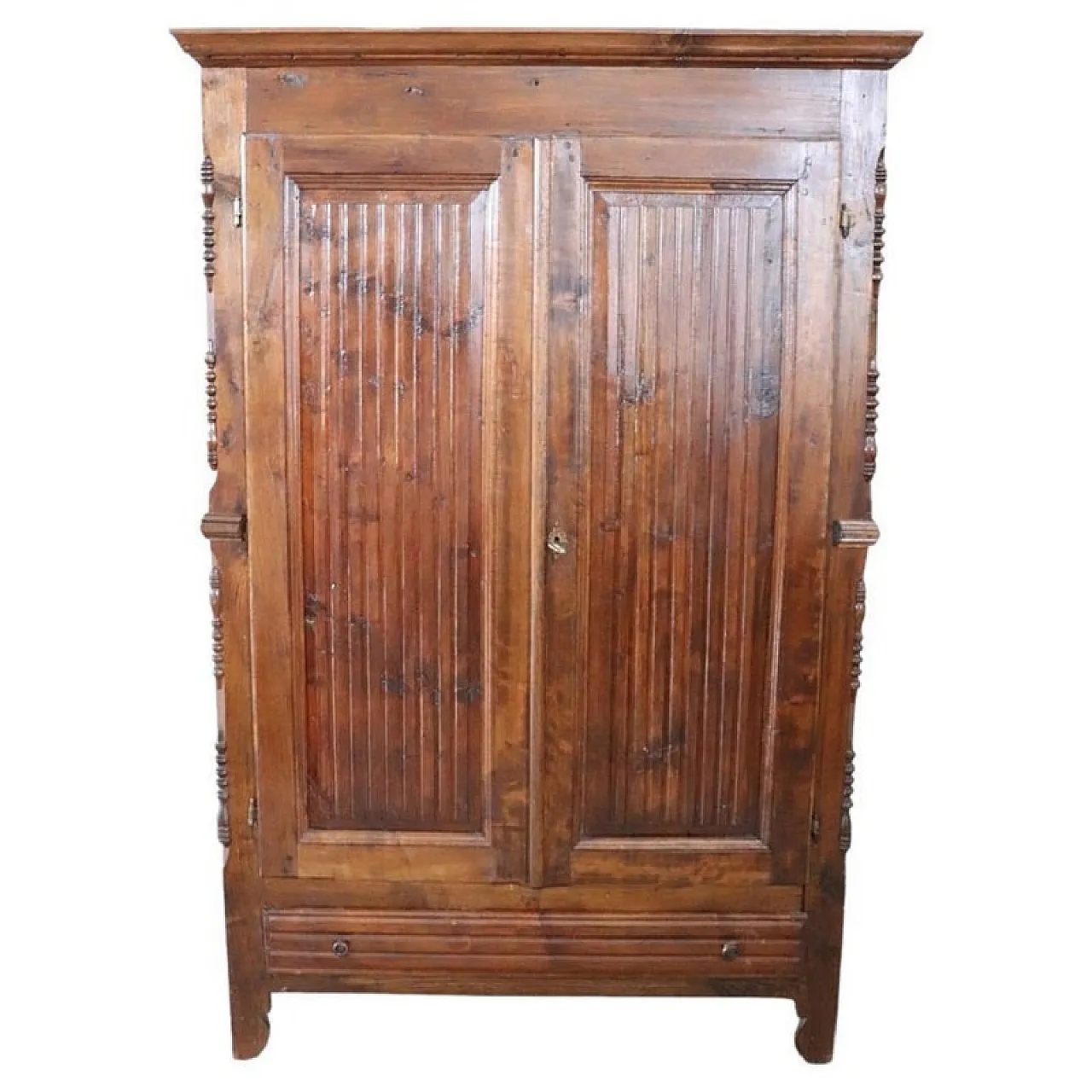 Solid poplar wardrobe, mid 19th century 1